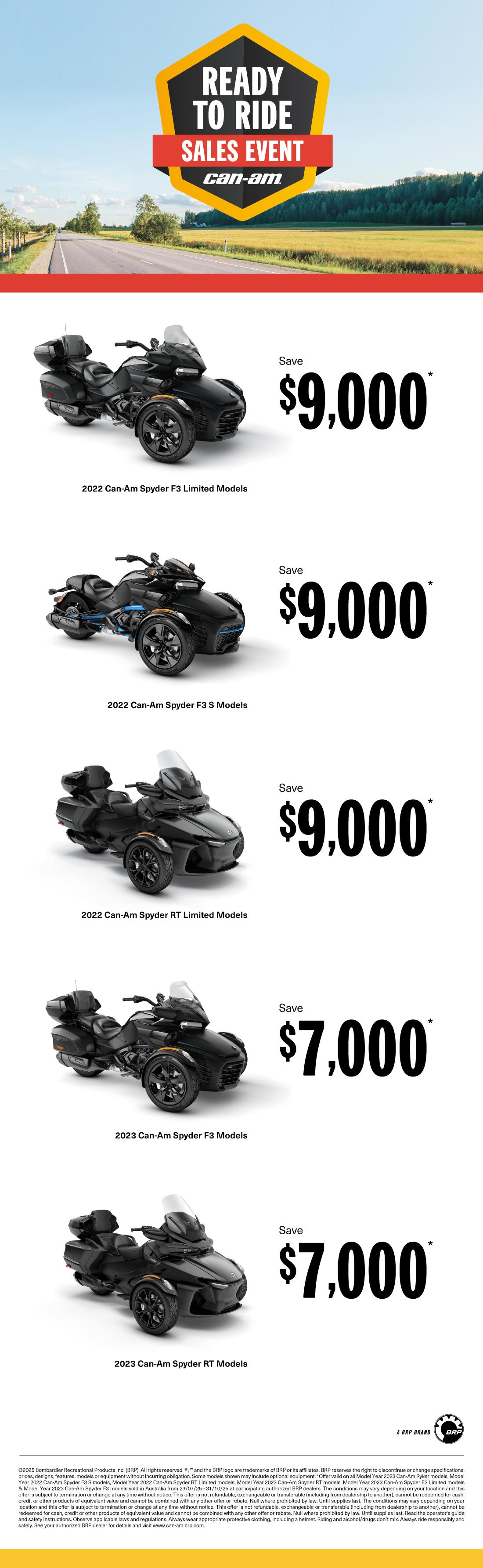 AU Can-Am On-Road - Q3  Retail Program 2025 Spyder