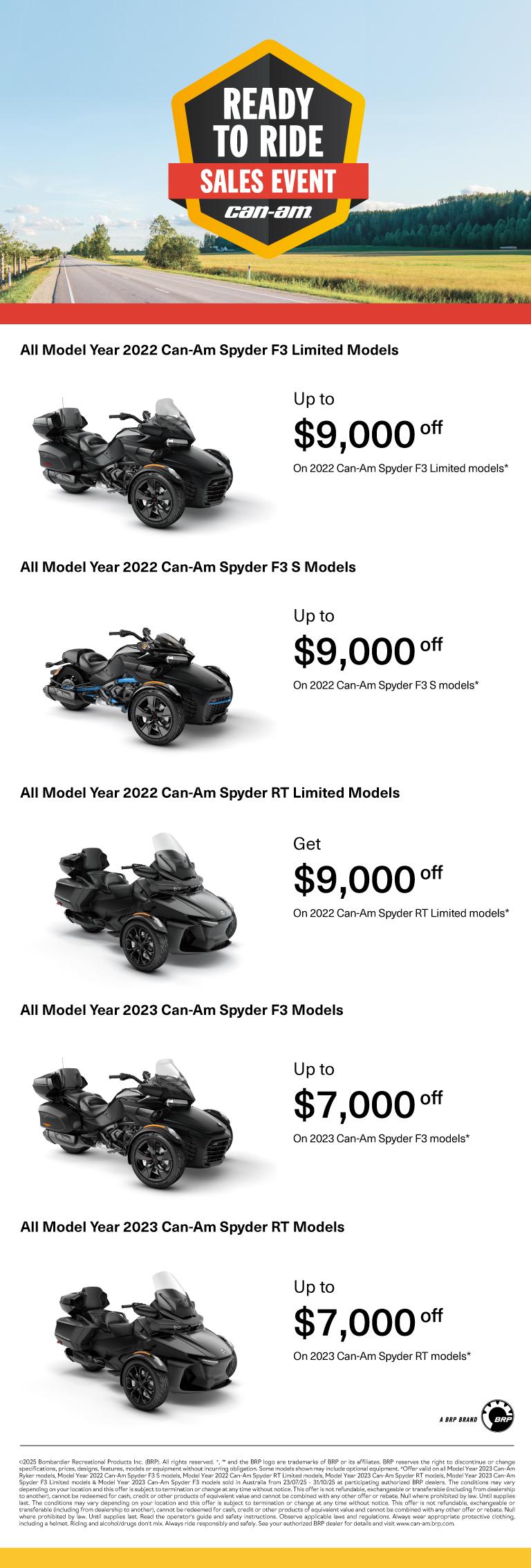 AU Can-Am On-Road - Q3  Retail Program 2025 Spyder